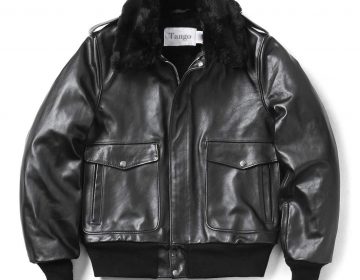 Men's Black A-2 Leather Jacket w/ Faux Shearling - Schott