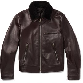 Men’s Luxurious Leather Jacket w/ Shearling Collar – Antonio