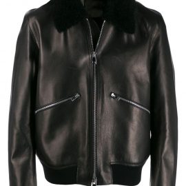 Men’s Designer Leather Jacket w/ Shearling Collar – Monte